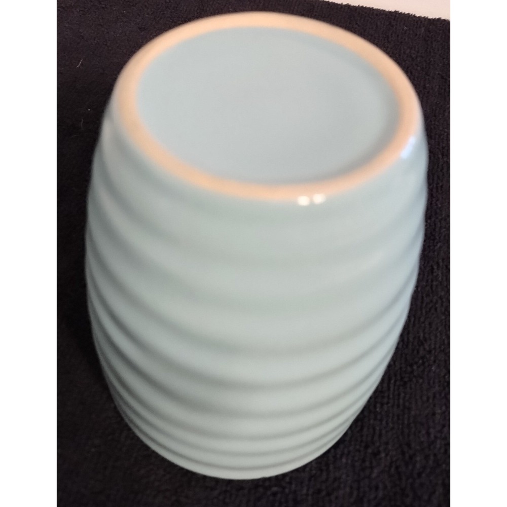 Set of 4 (15 oz.) Ceramic Coffee Mugs w/Handles - Mint Green/White - Picture 5 of 5